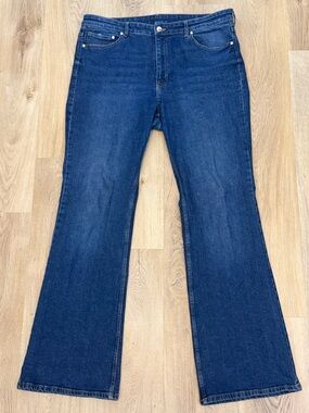 &Denim Dark Blue High Waist Bootcut Jeans
